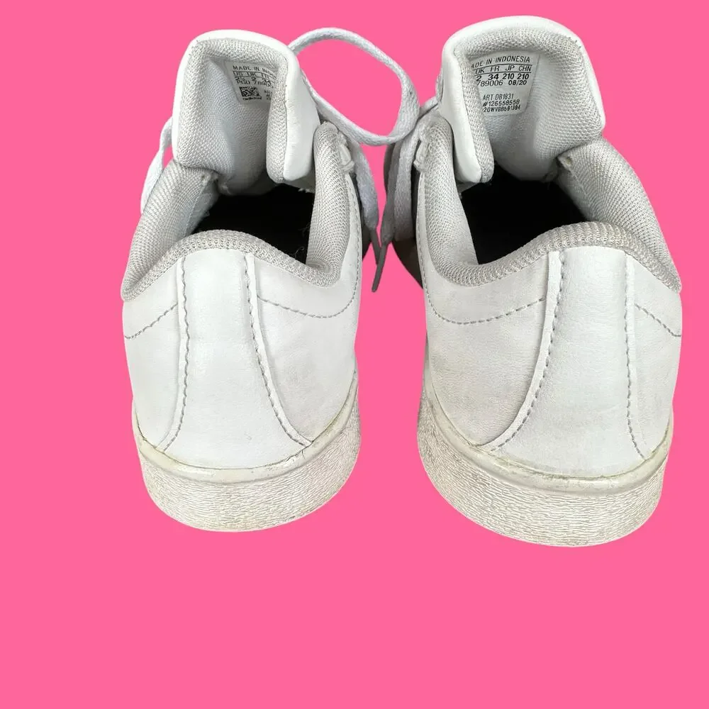 Adidas Sneakers Kids Size 2.5 White Black Classic Athletic Shoe Play Walk School